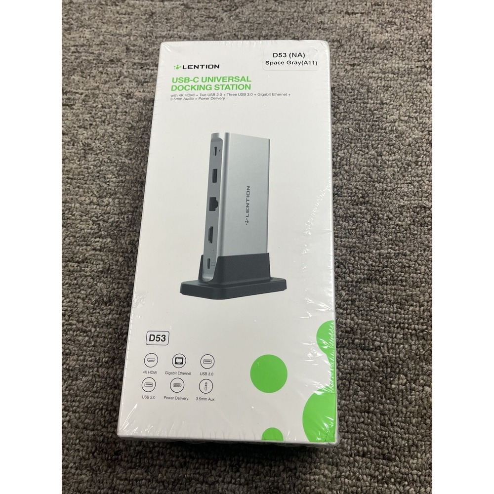 LENTION D53 USB C‎ Docking Station with 100W PD, 4K HDMI, Gigabit Ethernet - New